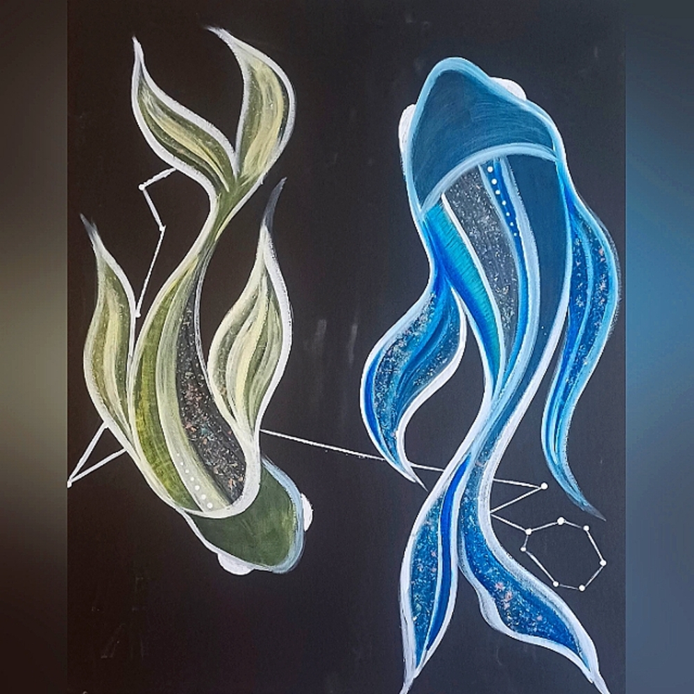 Piscis art canvas.